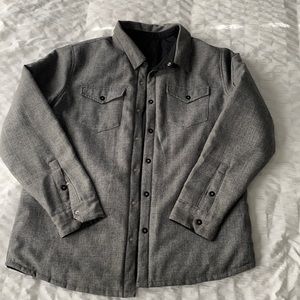 Gray and Black button up light weight jacket
